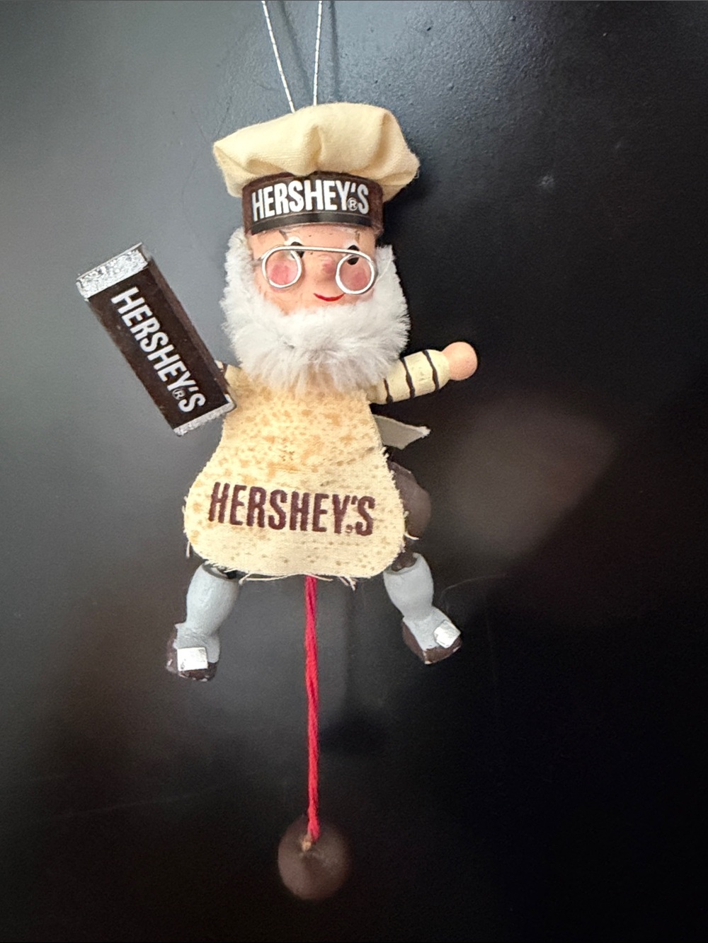 Vintage Kurt Adler Christmas Hershey’s Chocolate Articulating Chef Ornament